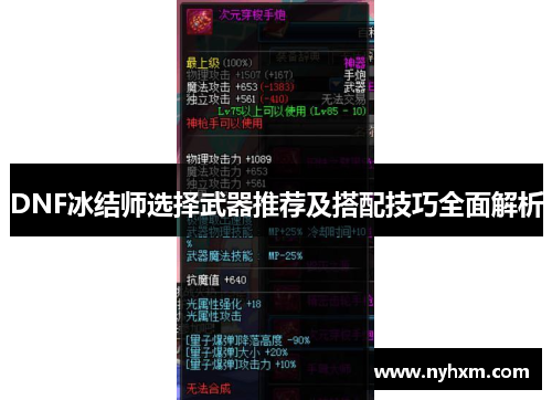 DNF冰结师选择武器推荐及搭配技巧全面解析